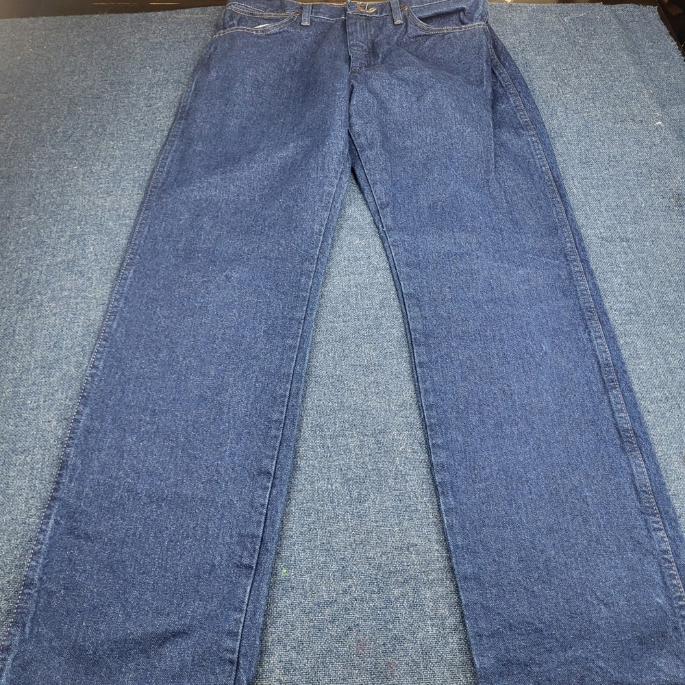Wrangler Cowboy Cut 13MWZPW Mens Jeans 33x32 Dark Indigo Blue Straight Leg Denim